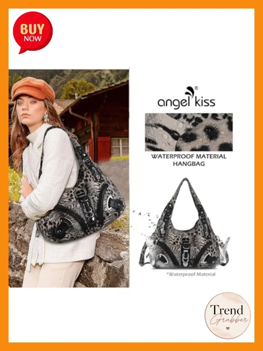 Large Hobo Handbag Faux Leather Washable Shoulder Bag